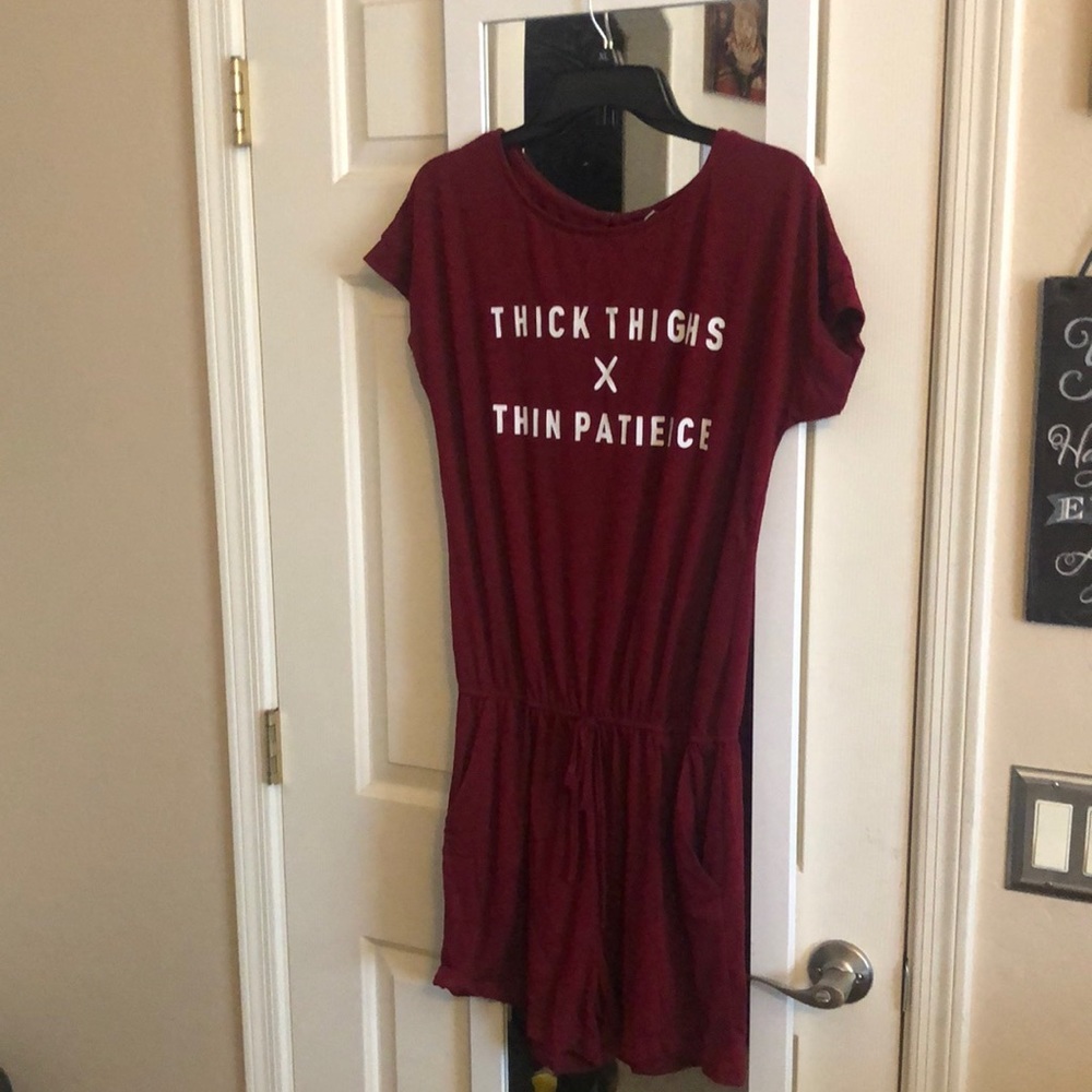 Women's Thick Thighs Thin Patience Printed Jumpsuit Romper-Size Medium